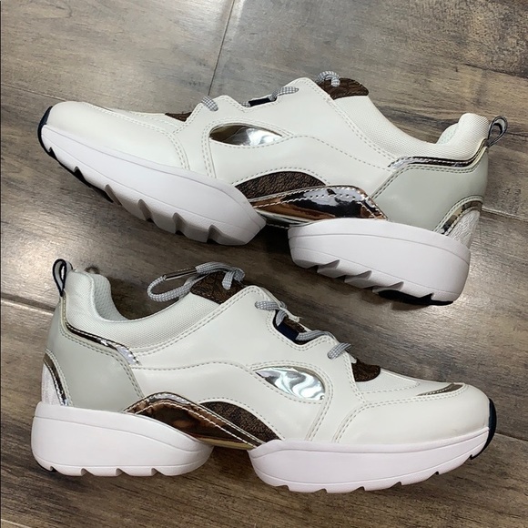 MICHAEL KORS OCTAVIA TRAINER NAPPA PU OPTIC WHITE - Picture 10 of 16